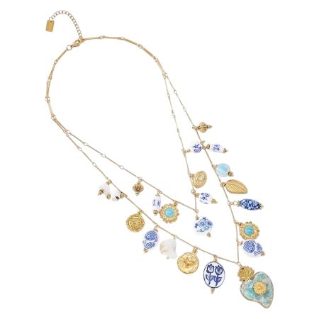 Stainless steel statement ketting met bedels