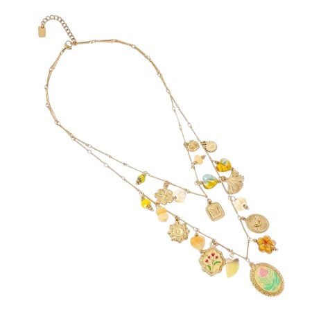 Stainless steel statement ketting met bedels