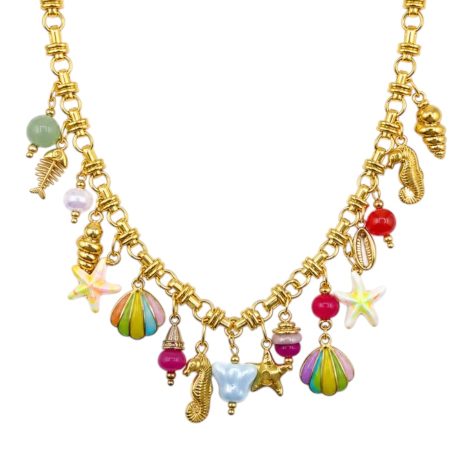 Stainless steel statement ketting met bedels