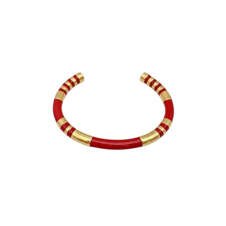Wildlife armband, stainless steel, rood