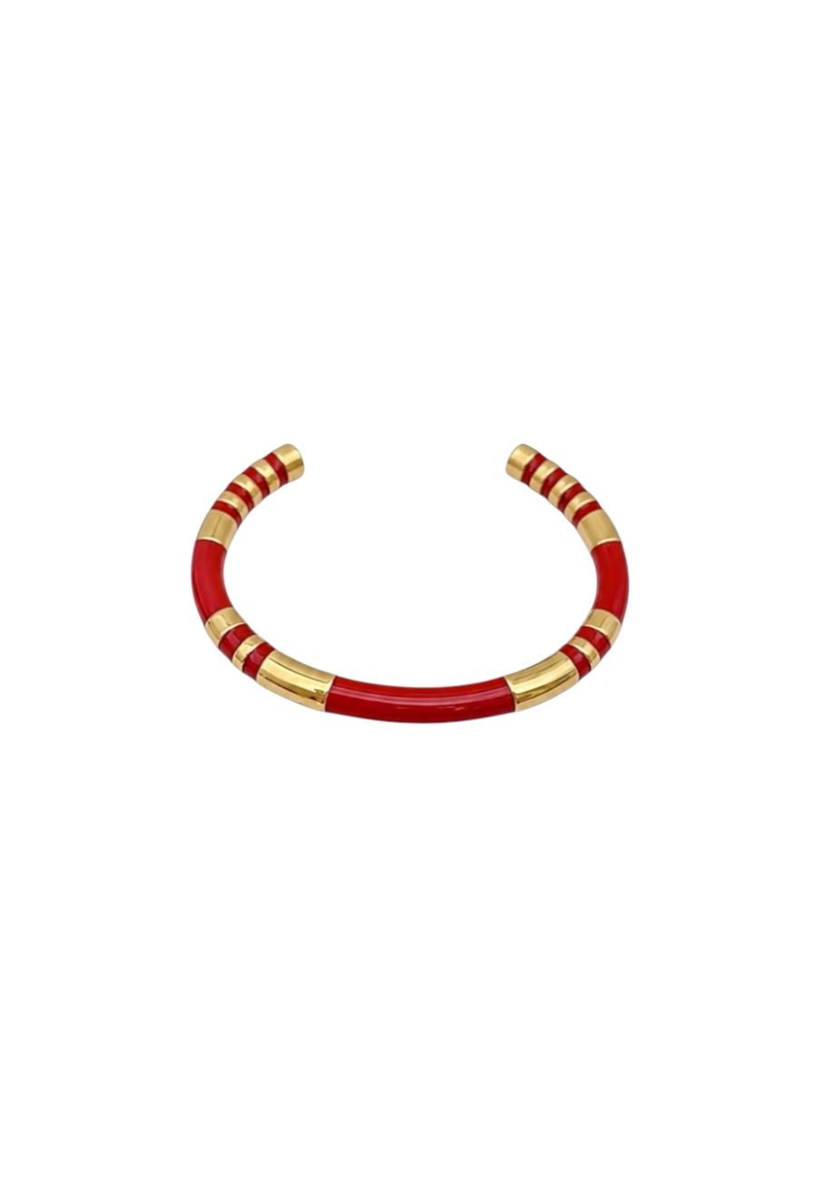 Wildlife armband, stainless steel, rood