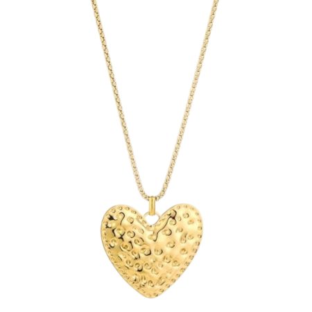 Goudkleurige lange ketting met hart