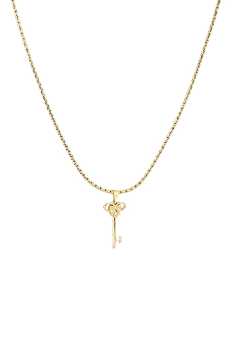 Goudkleurige verstelbare ketting met sleutel