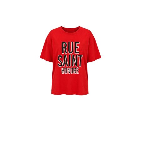 Rood oversized shirt met opdruk