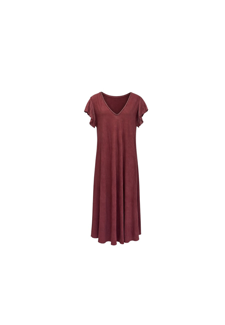 Tricot maxi dress vintage wassing burgundy