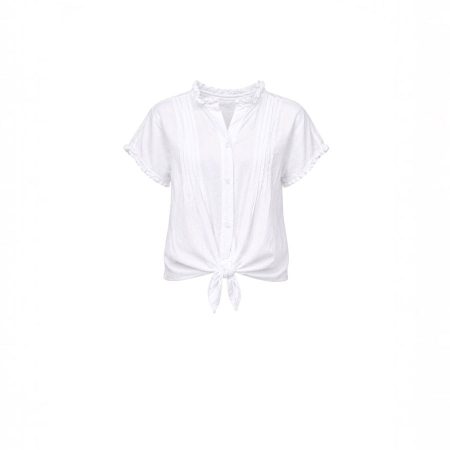 Witte knoop blouse