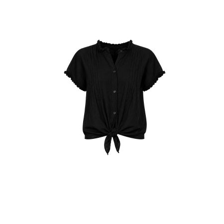 Zwarte knoop blouse