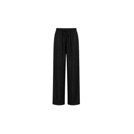 Zwart linnen broek met rechte pijp