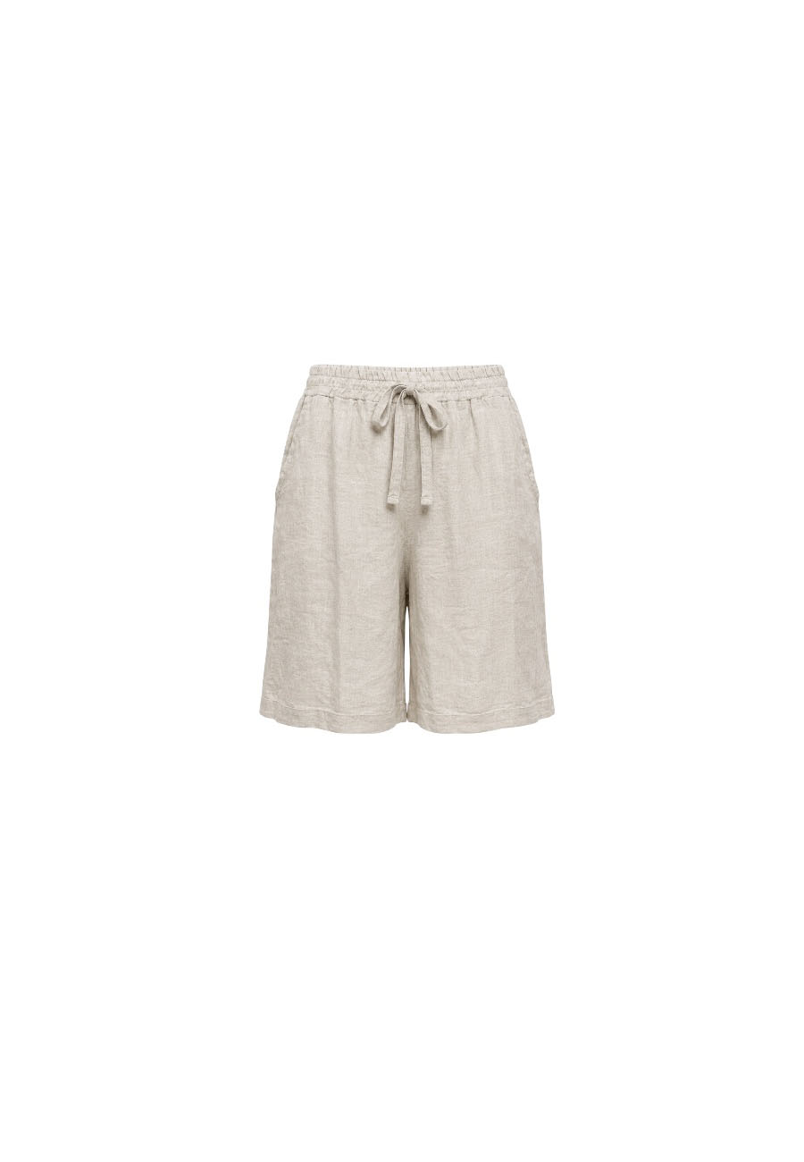 beige linnen bermuda