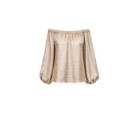 Beige off shoulder glans top