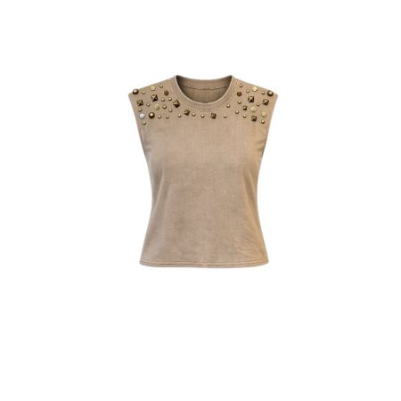 Camel shirt met studs