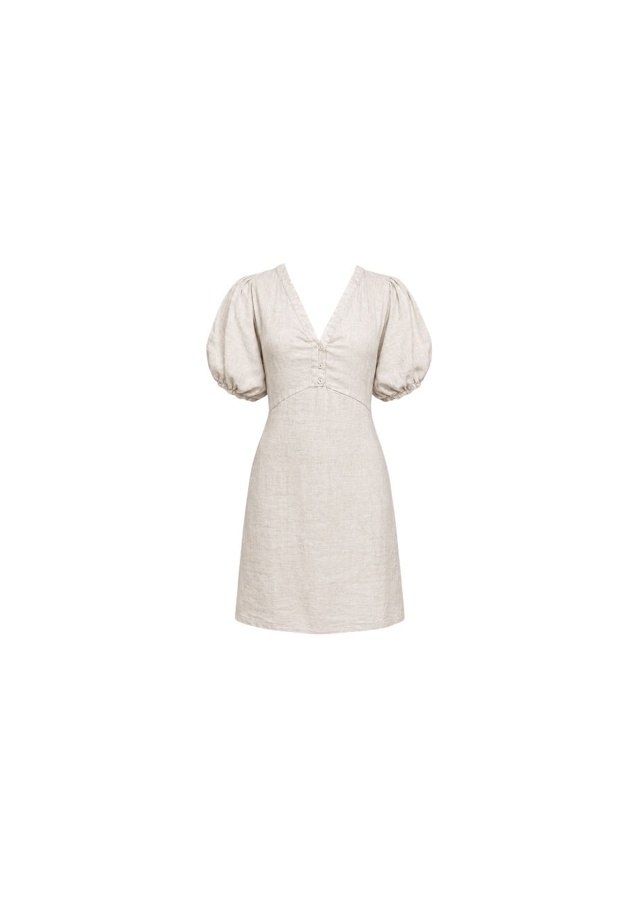Beige linnen jurkje