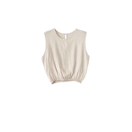 Beige mouwloze top