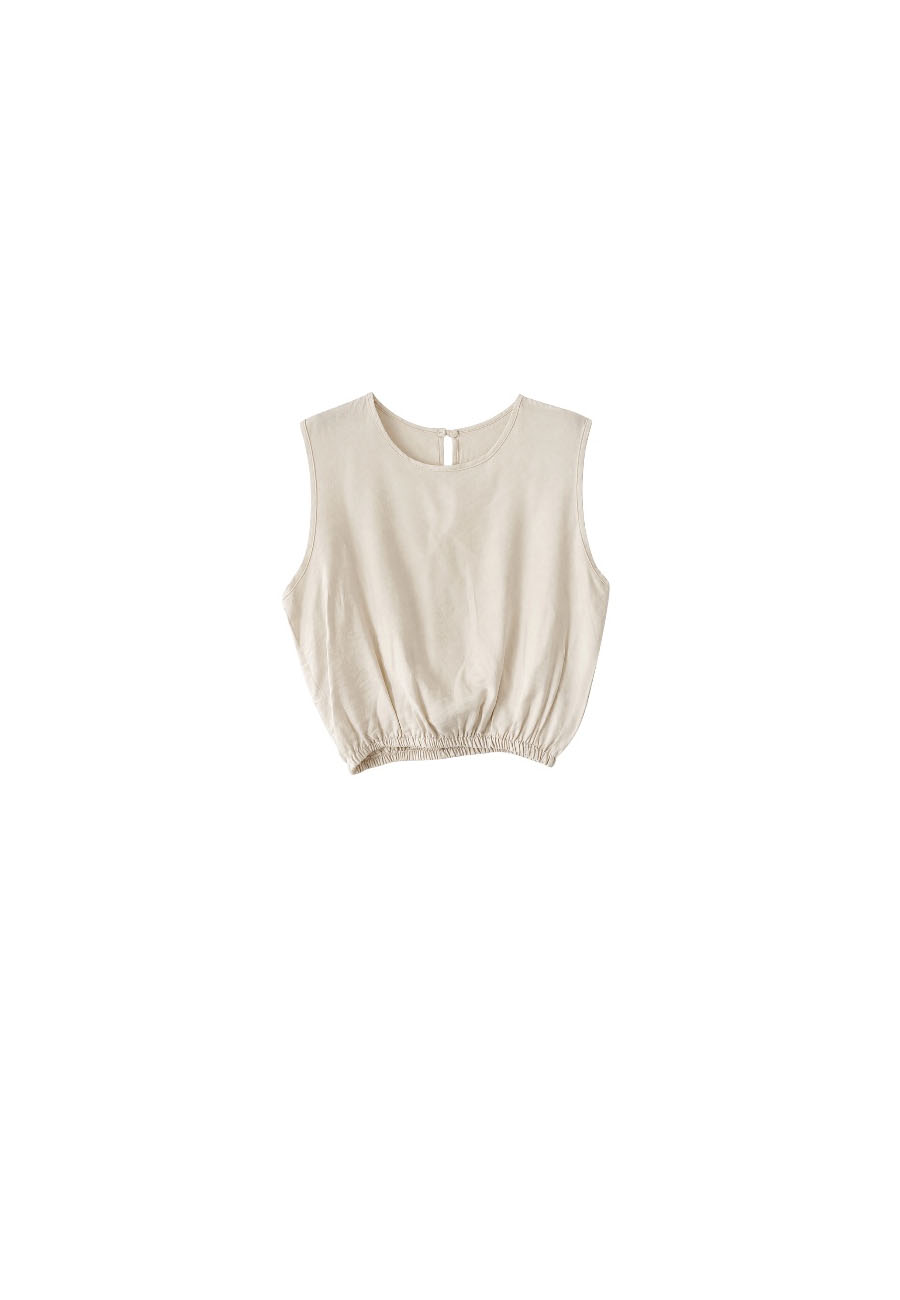 Beige mouwloze top
