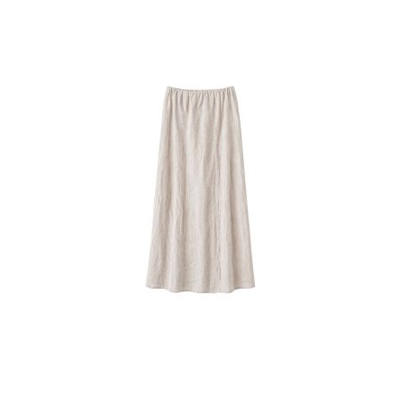 Beige linnen strapless jurk