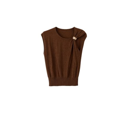Cognac mouwloos truitje