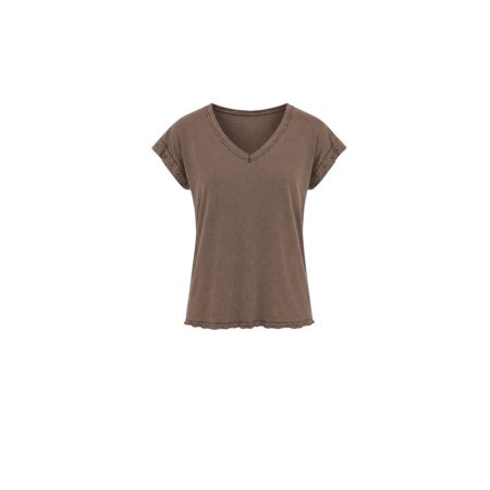 Bruin vintage wassing shirt met studs