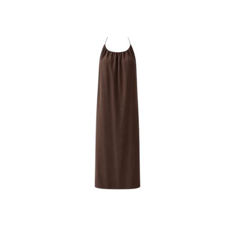 Bruine halter jurk met lage rug