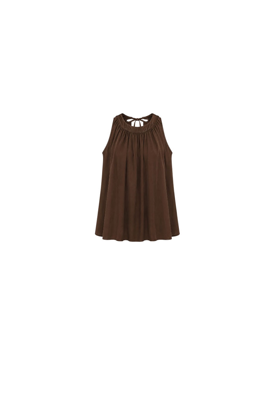 Bruine tencel haltertop