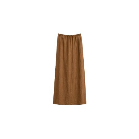 Camel linnen strapless jurk