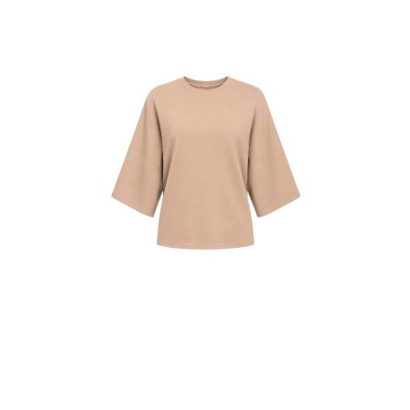 Camel shirt met wijde mouwen