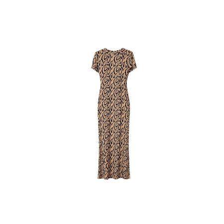 Camel/donkerbruin strakke jurk