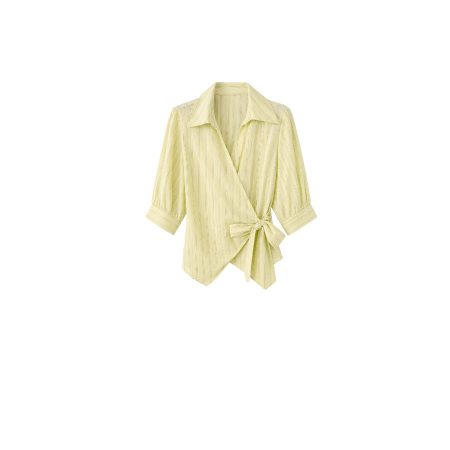 Citroengele blouse met strik