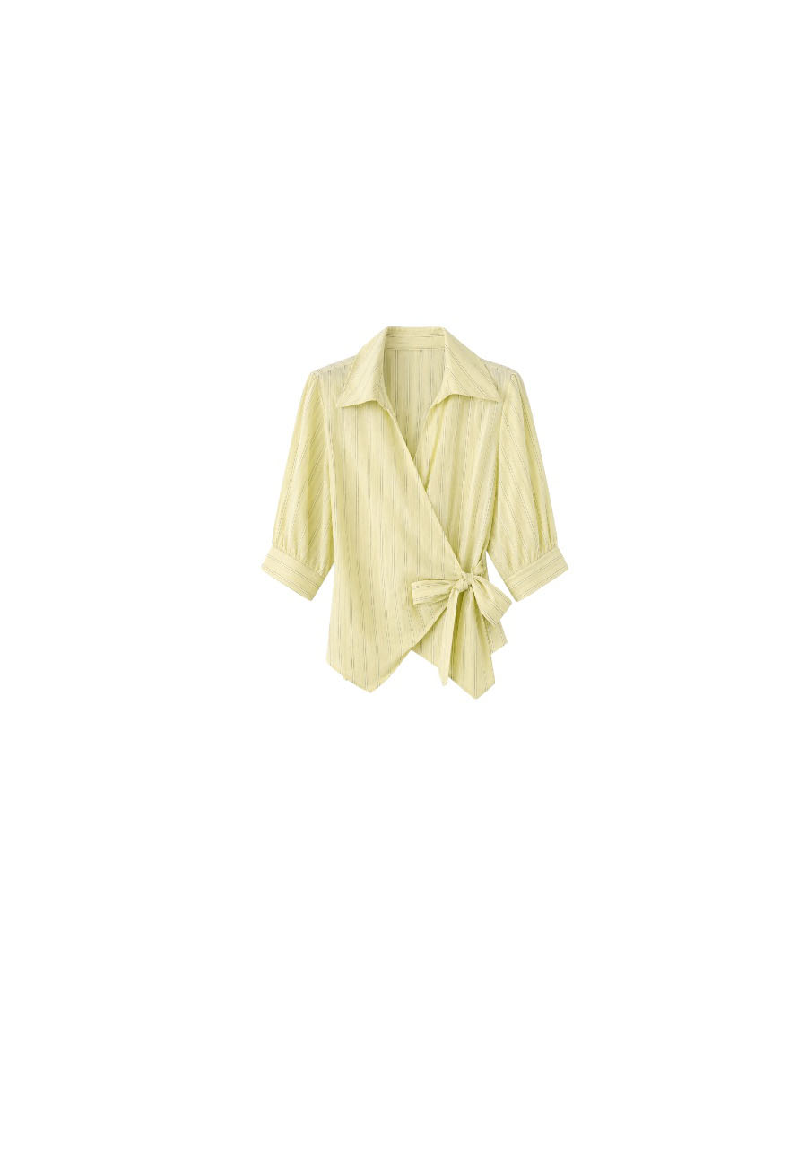 Citroengele blouse met strik