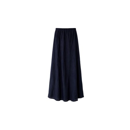 Donkerblauwe linnen strapless jurk
