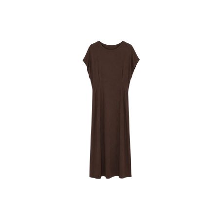 Donkerbruine tricot jurk