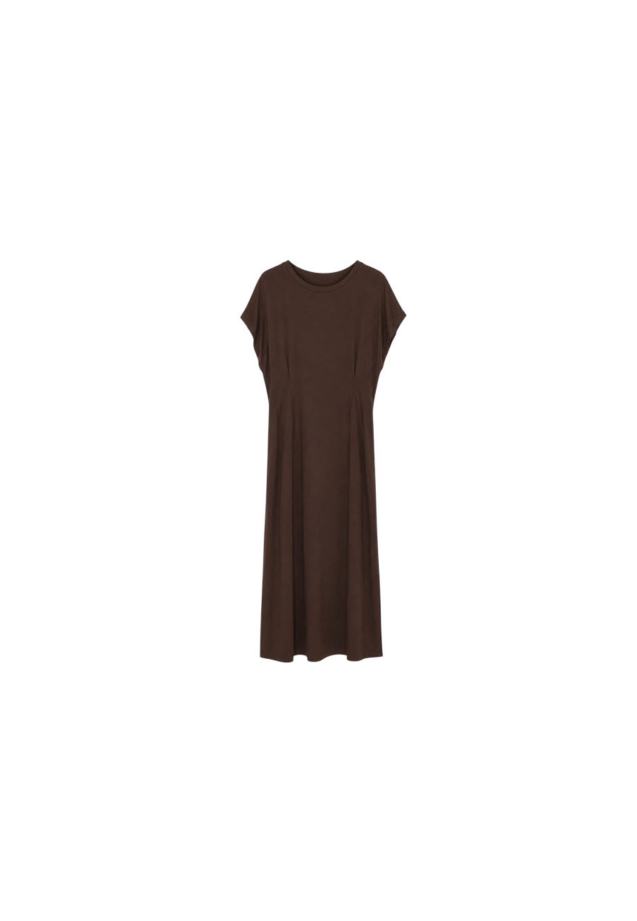 Donkerbruine tricot jurk