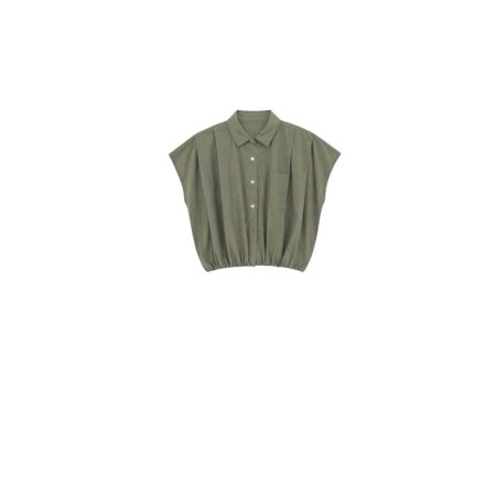 Olijfgroene mouwloze blouse