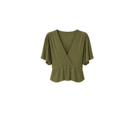 Olijfgroene viscose top
