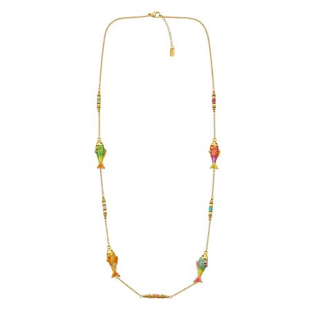 Lange ketting met visjes