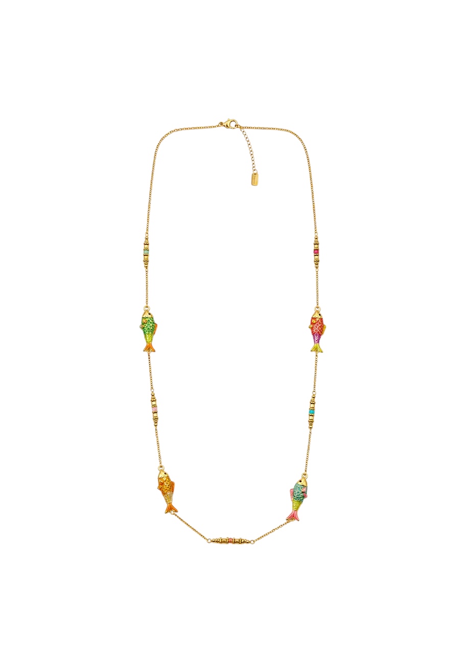 Lange ketting met visjes