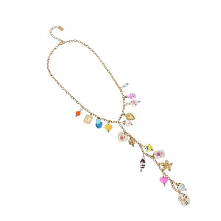 Lange Y ketting met bedels