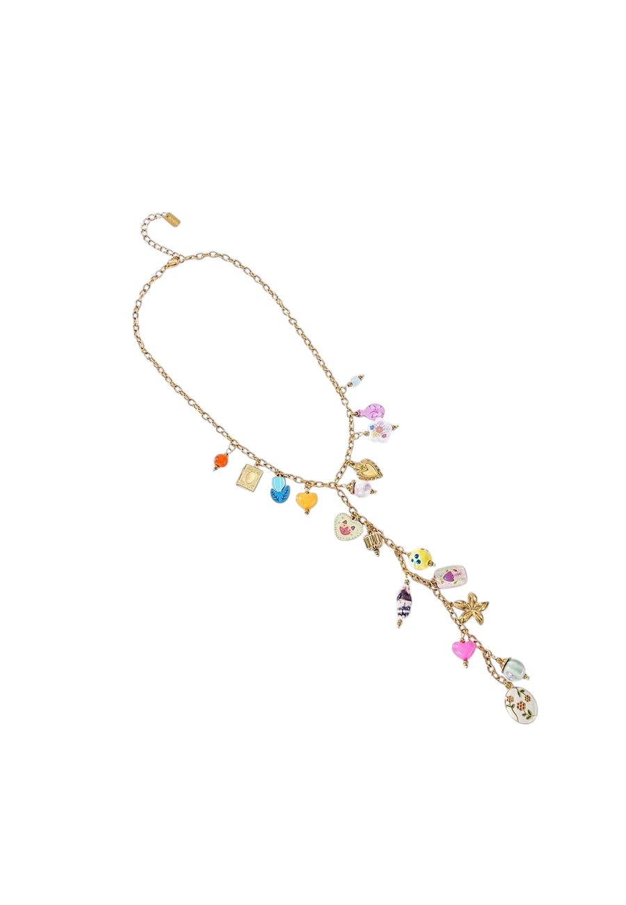 Lange Y ketting met bedels