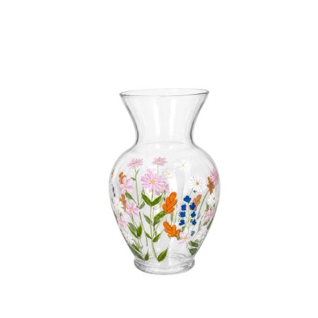 Glazen vaasje met bloemen