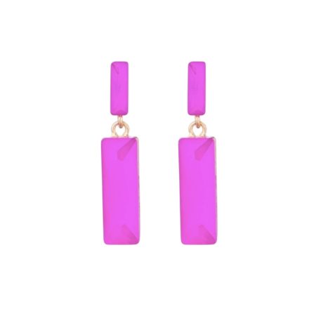 Goudkleurige roze/fuchsia oorbellen