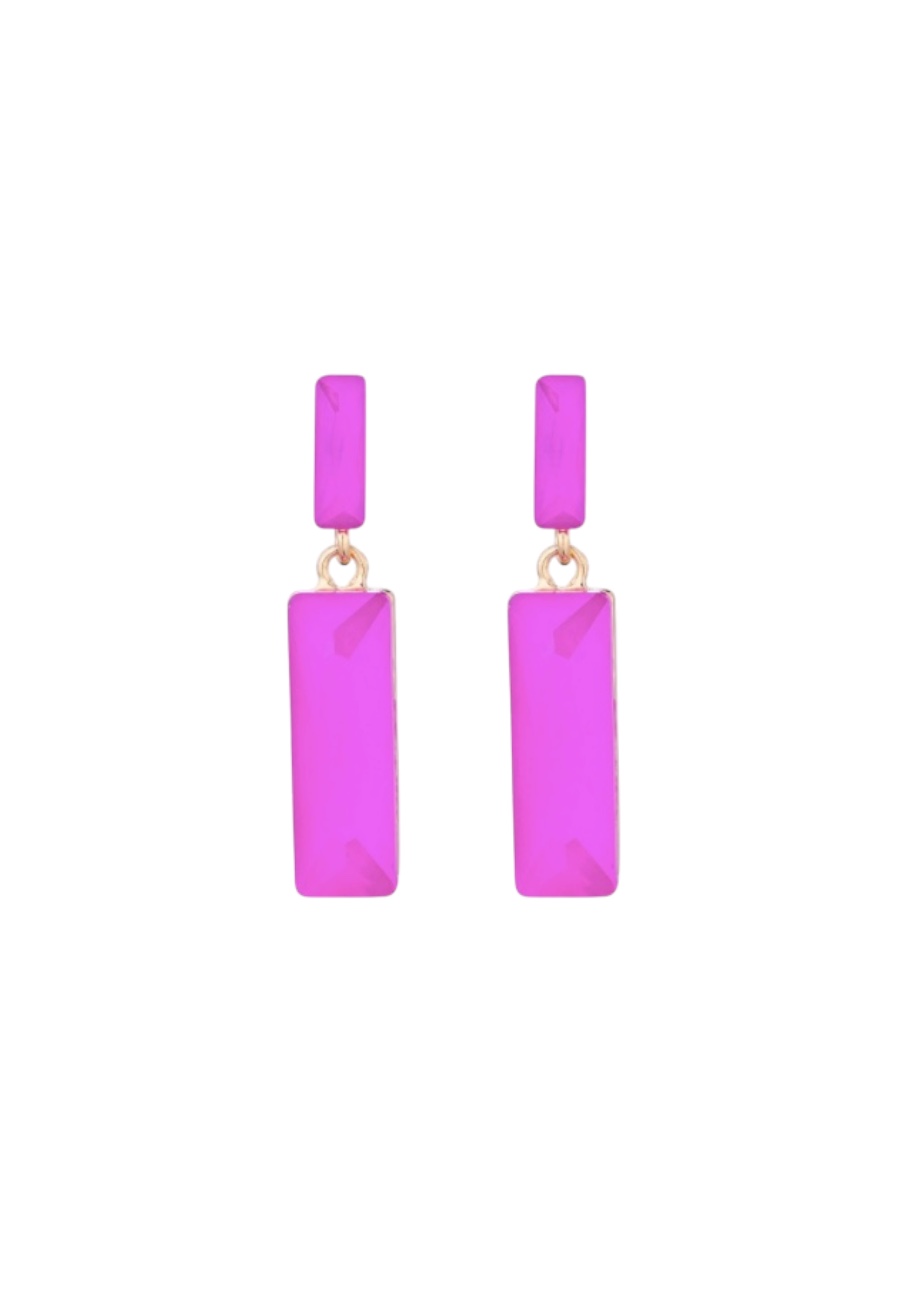 Goudkleurige roze oorbellen