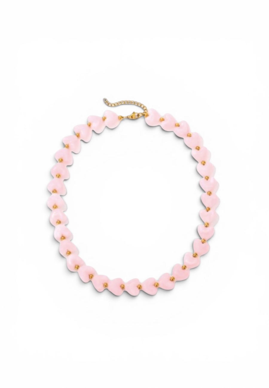 Kralen ketting met hartjes