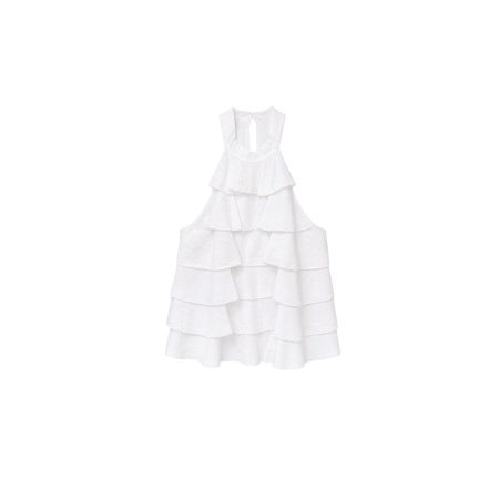 Witte volant haltertop