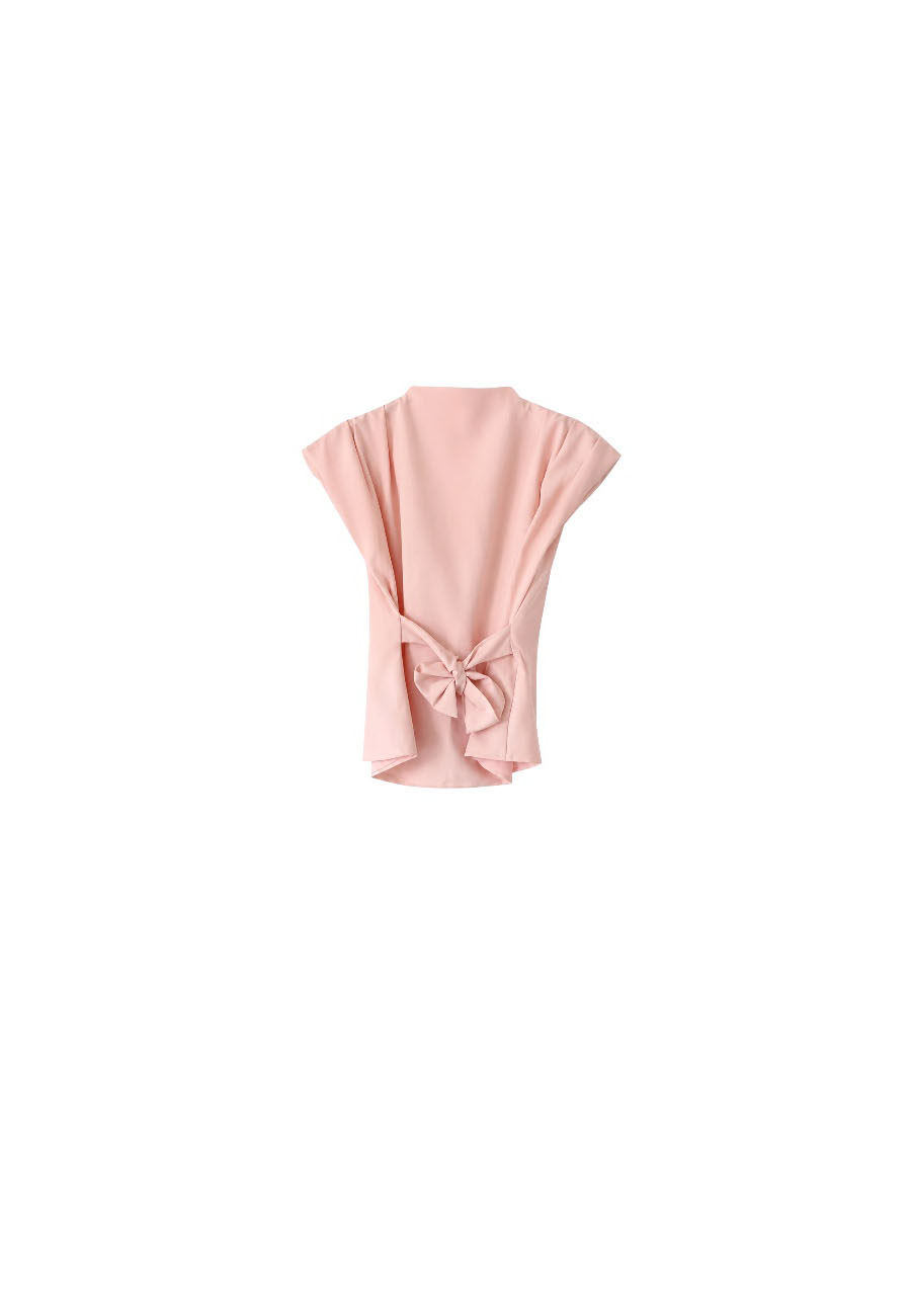 Roze top met strikdetail