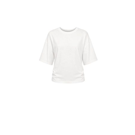 Wit shirt met gedrapeerde zijkanten