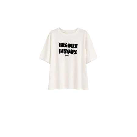Wit oversized shirt met zwarte opdruk