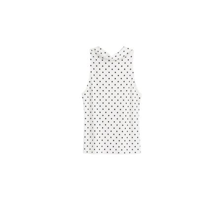 Witte haltertop met blauwe stip