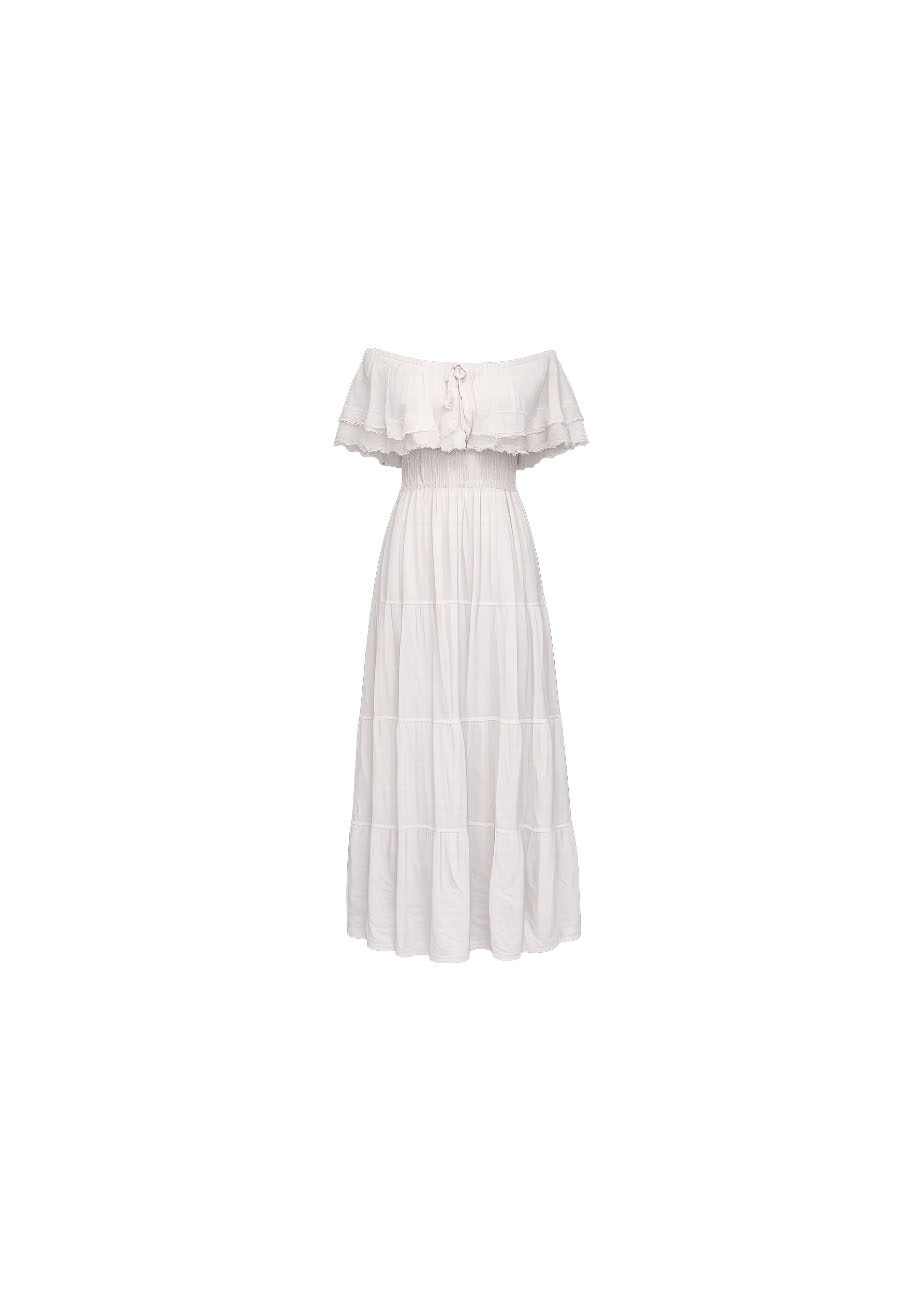 Witte off shoulder maxi dress