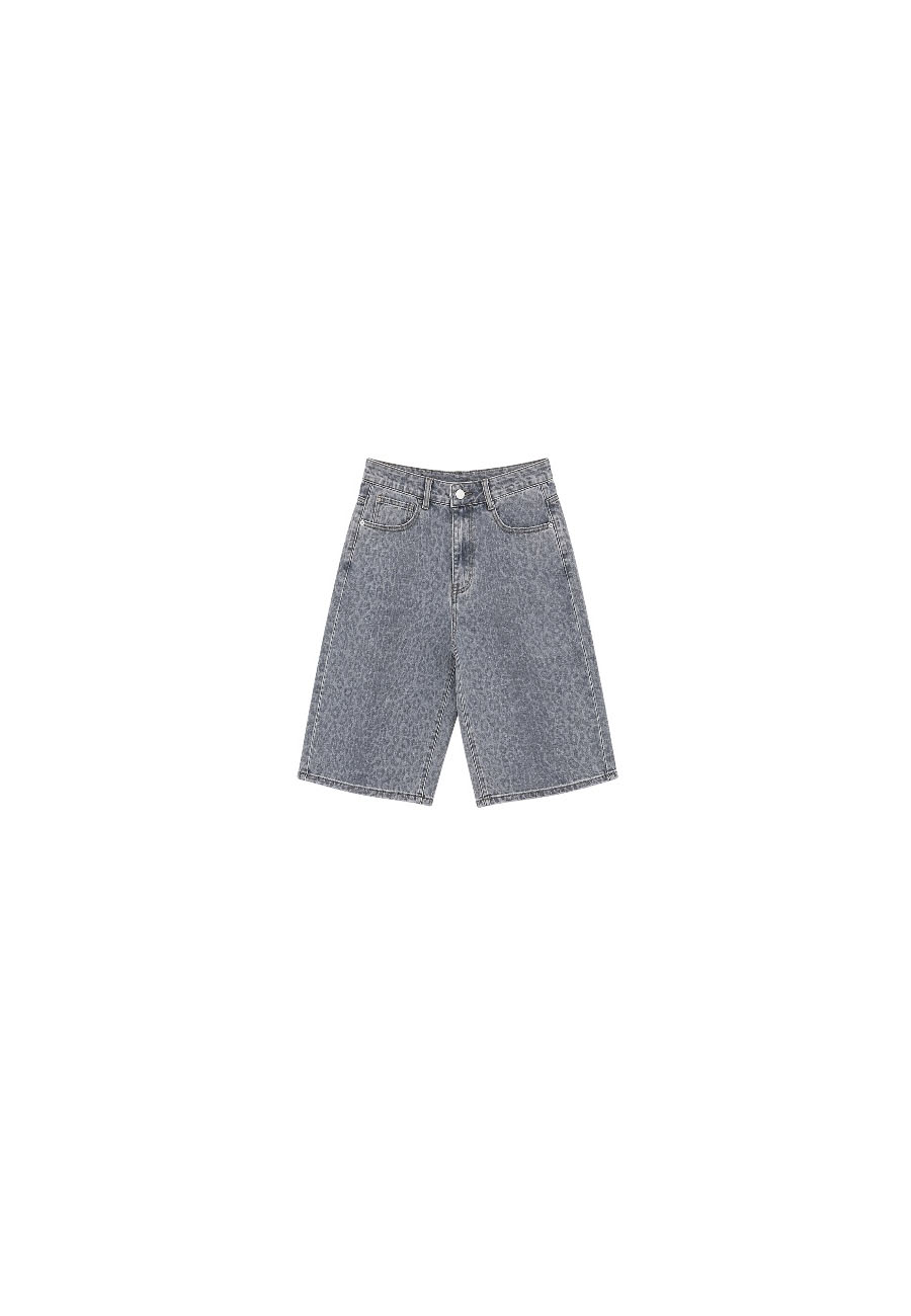 Denim jort animal print