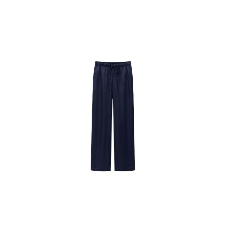 Donkerblauwe glans broek met rechte pijp
