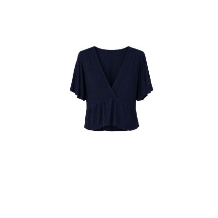 Donkerblauwe viscose top